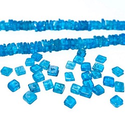 【天然石ディスク】ネオンブルーアパタイト　10粒　ハンドメイド素材 1枚目の画像