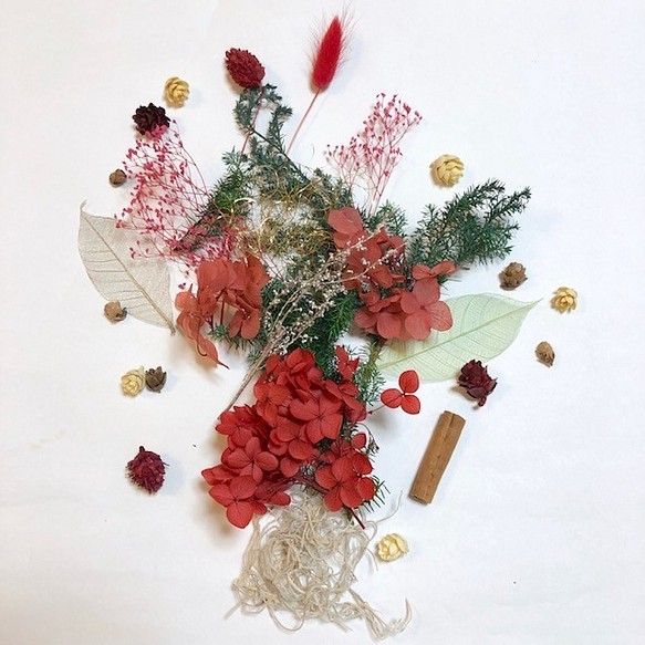 花材セット　クリスマス　レッド　ハーバリウム　　１５種類 1枚目の画像