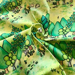 カットクロス　ノリーカの森 柄　約50cm×45cm　コットン 生地 1枚目の画像