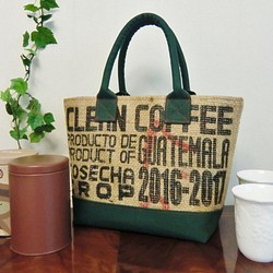 コーヒー 麻袋バッグ　ＳＷ　トートバッグ　ガテマラ　帆布 　豆袋をリメイクした麻バッグ 1枚目の画像