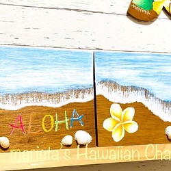 【ビーチを描くキットVol.1とVol.2 セット販売】ハワイアンチョークアートでALOHAと貝で夏！ 1枚目の画像