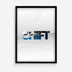 タイポグラフィポスター　アートポスター「The SHIFT」A3上質紙 1枚目の画像