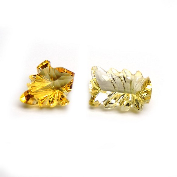 シトリン(2ピース)／Fancy Cut Citrine その他アクセサリー g4gems