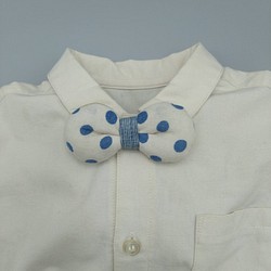 古布ちょうネクタイ[M051]　子ども蝶ネクタイ　リボンブローチ　アンティーク着物　リメイク　bow tie 1枚目の画像