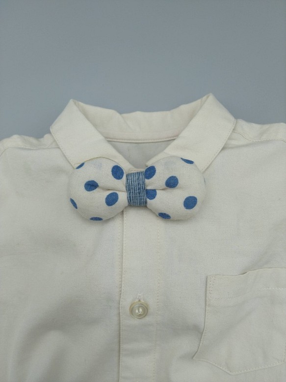 古布ちょうネクタイ[M051]　子ども蝶ネクタイ　リボンブローチ　アンティーク着物　リメイク　bow tie 1枚目の画像