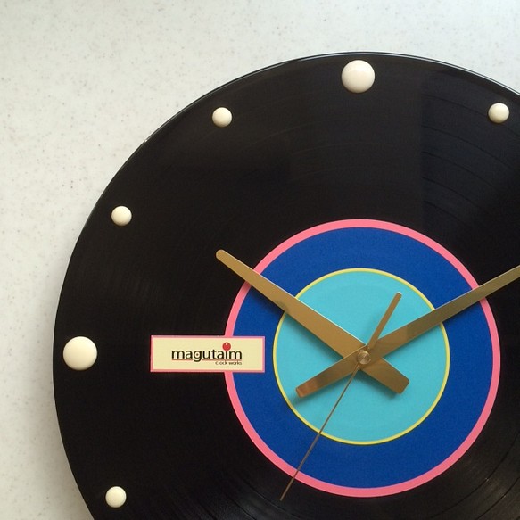 樋口さま再販用専用ページ　レコード盤壁掛け時計（水色、青、ピンク） 1枚目の画像