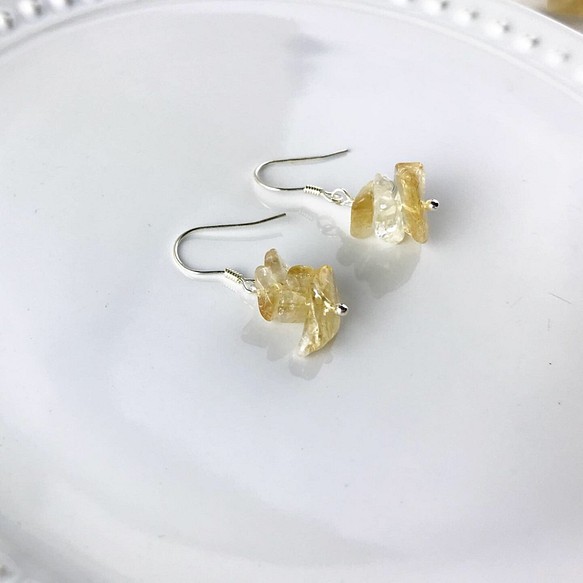 黃水晶耳環-黃水晶耳勾 第1張的照片