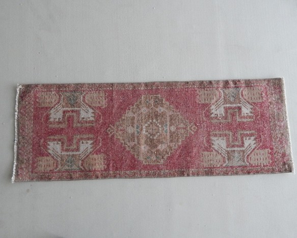 【送料無料】オールドキリム トルコ 手織り ヴィンテージラグ 41X116 cm 1枚目の画像