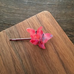 和紙の蝶々　ヘアピンSV　ピンク 1枚目の画像