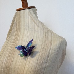和紙の蝶々　コサージュ　青 1枚目の画像