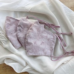 日本製シルク100%絹マスク✳︎シルクマスク✳︎レースマスク✳︎三層構造マスク✳︎ 1枚目の画像
