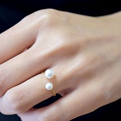14kgf·淡水珍珠環（白色） 第1張的照片