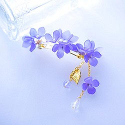 紫陽花のバレッタ（紫） 1枚目の画像