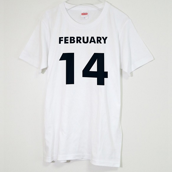 ※選べる記念日Tシャツ※　 月日を選んでカスタムオーダー出来ます　【ホワイト】キッズ・レディース・メンズ 1枚目の画像