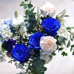 希臘天空．藍白純淨色系．開幕送禮．婚紗照捧花．鮮花桌花 第1張的照片