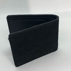 象革2つ折り財布（コインポケット有り）ブラック　PFP 1 1枚目の画像