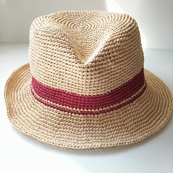 hat for man手工鉤針編織草帽遮陽帽拉菲亞草帽米色男帽時尚紳士帽帽子