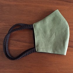 コットン立体マスク男性用 グリーン 1枚目の画像