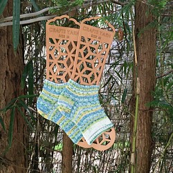 さわやか靴下　バンブーヤーン手編み　イタリアの毛糸ラナグロッサ 1枚目の画像
