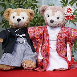 【今日の超目玉】 ダッフィー&シェリーメイのウェディング衣装 羽織袴と白無垢 おもちゃ/人形