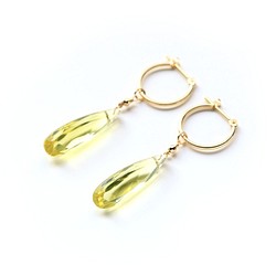 Lemon Quartz K18 Crossing Earrings ~RADIANT MOMENTS~ (耳環可更換) 第1張的照片