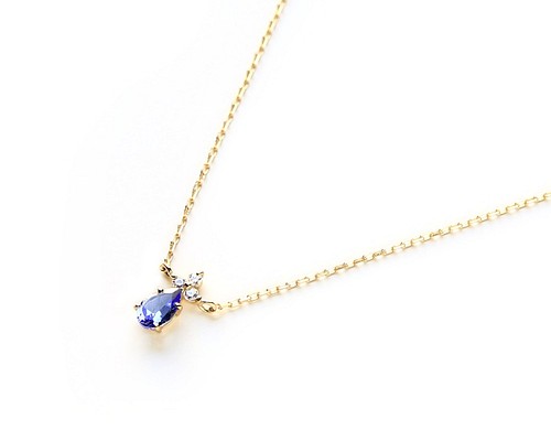 K18 タンザナイト＆ダイヤモンドのネックレス ~Ello Lilas~ 12月誕生石 ...