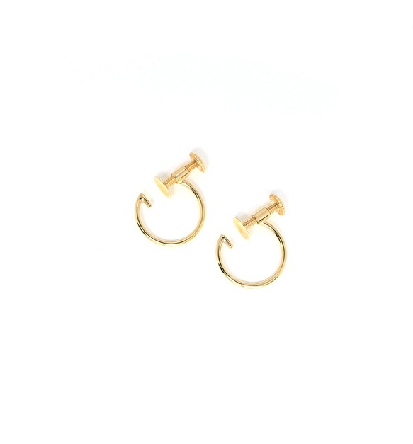 [日本製造] K10YG（10K 黃金）圓形耳環 10mm x 0.7mm [一對] 第1張的照片