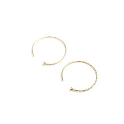 [日本製造] K10YG（10K 黃金）切割圈形耳環 20 毫米 x 0.7 毫米 [一對] 第1張的照片