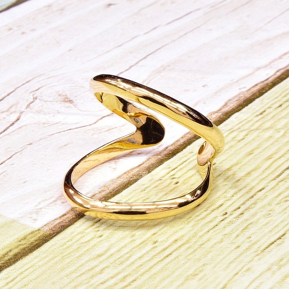 【受注生産】　シンプル　2連デザイン　フリーサイズ　リング　プラチナ　18金　ゴールド　指輪　ユニセックス　関節指輪 1枚目の画像