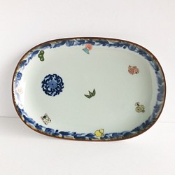 新春万福365日（しんしゅんばんぷく）楕円プレート皿 1枚目の画像