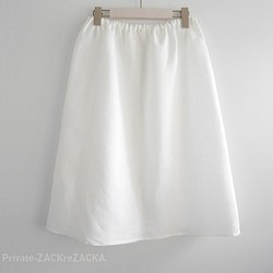 ペチコートスカート・フレンチリネン100％・さらさら気持ちいい・ホワイト 1枚目の画像