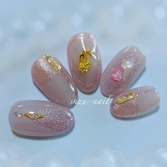 再販 大人ネイル 薔薇ネイル ピンク Nails ラメネイル キラキラネイル 秋 冬 ネイルチップ ネイルシール Suzu Nail 通販 Creema クリーマ ハンドメイド 手作り クラフト作品の販売サイト