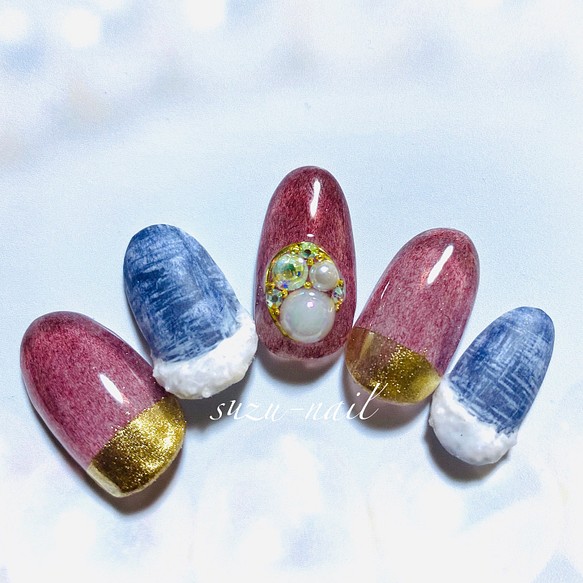 新作 雪 冬 秋 Nails マットネイル ファーネイル ツイードネイル スノーネイル ピンク 青 ネイルチップ ネイルシール Suzu Nail 通販 Creema クリーマ ハンドメイド 手作り クラフト作品の販売サイト