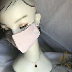 ライラックピンク国産リネンの立体マスク送無　色違いで再販 1枚目の画像