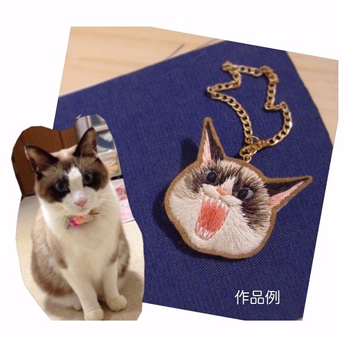 37,036円猫ブローチ　うちの子刺繍　オーダーメイド