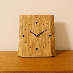 一品もの・掛け置き兼用・無垢の木の時計・大(クリ・オイル) 1枚目の画像