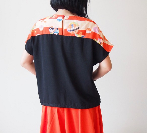 KIMONO TOP -KATE Using vintage kimono fabric. 第1張的照片