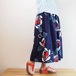 「再販」OKINAWA SKIRT  -昭和レトロな浴衣地のスカート　ロング 1枚目の画像