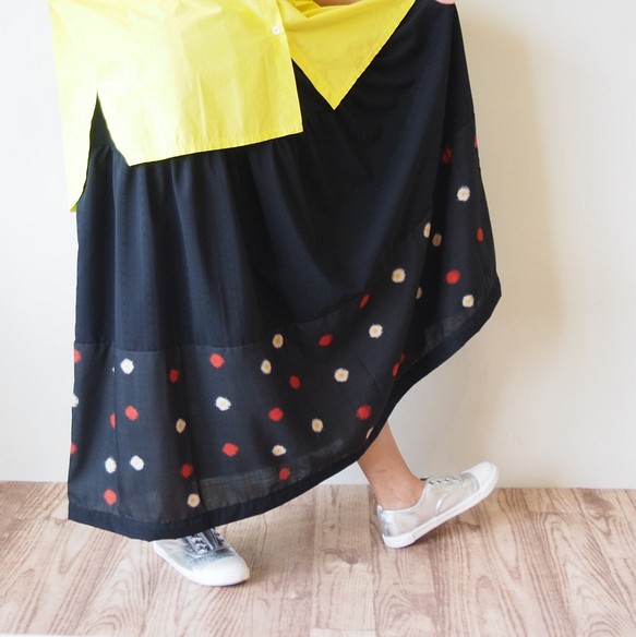 HAREGI SKIRT -ヴィンテージの銘仙の着物地を使ったフレアスカート