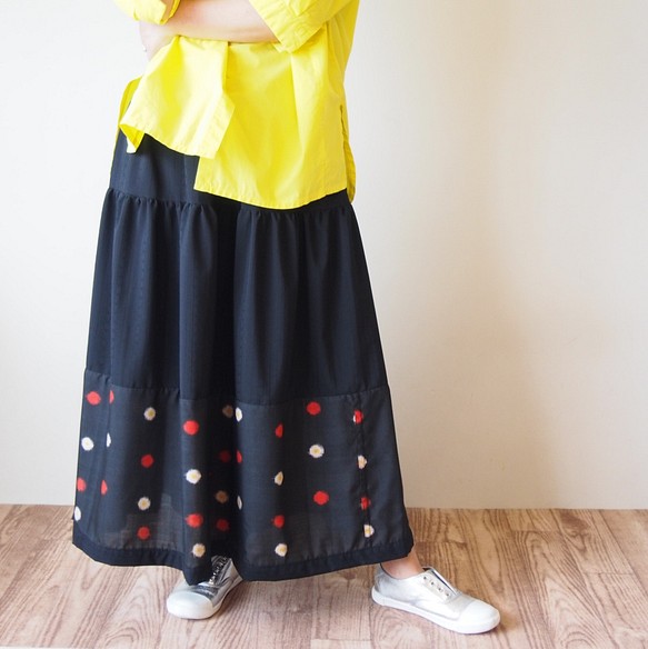 HAREGI SKIRT -ヴィンテージの銘仙の着物地を使ったフレアスカート