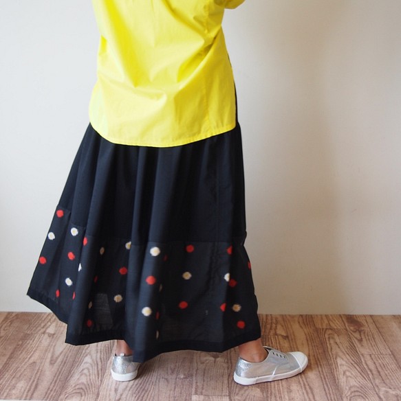 HAREGI SKIRT -ヴィンテージの銘仙の着物地を使ったフレアスカート