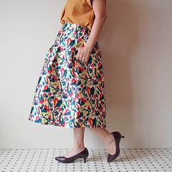 Sold きまぐれコレクション第２弾　-クレイジーなプリントのスカート　Lサイズ　お値引き品　送料無料 1枚目の画像