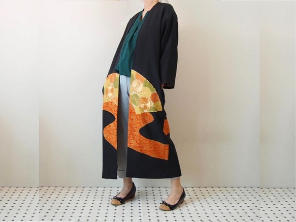 KIMONO Long Jacket -upcycled from Vintage Kimono 第1張的照片