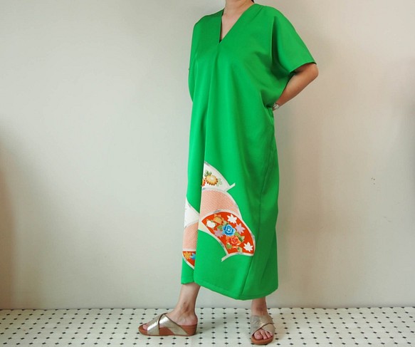Square KIMONO Dress -using Vintage Kimono 第1張的照片
