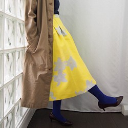 在庫ございます！ レモンイエローの織り模様のスカート -きまぐれコレクション 新柄!!　 1枚目の画像