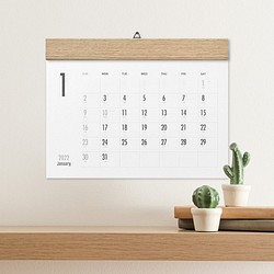 壁掛けカレンダー 木製 A4サイズ（ヨコ）CK-9 1枚目の画像