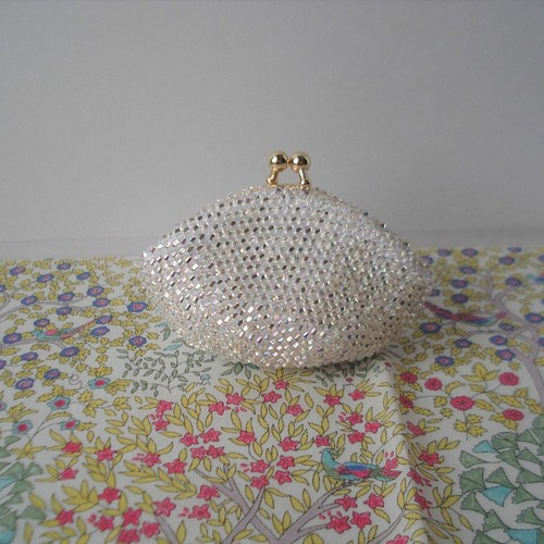 Beaded Purse --Sparkly-- (M) 内布：Margaret Annie がま口 茶柱