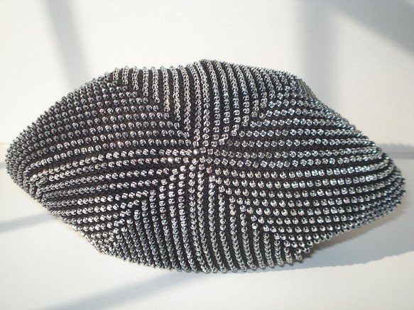 Beaded Bag --Snow Crystal-- [Black] | mehyemen.com