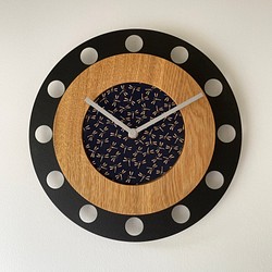 甲州印伝クロック／feeLife clock model 01：とんぼ青／白 No.01070 掛け時計・置き時計 印伝クロックu0026アートクロック  通販｜Creema(クリーマ) 11855017