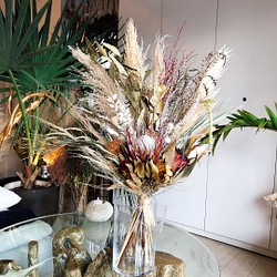 パンパスグラスとキングプロテアの花束＊native flowers 1枚目の画像